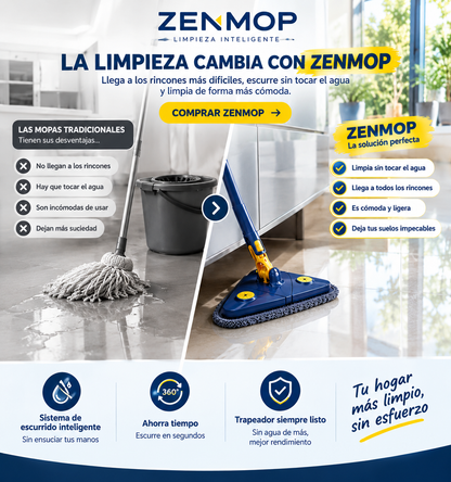 Menos esfuerzo para ti. Más alcance para limpiar con la mopa triangular 360°